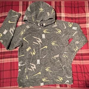 Nike Gray and Yellow Kids Hoodie